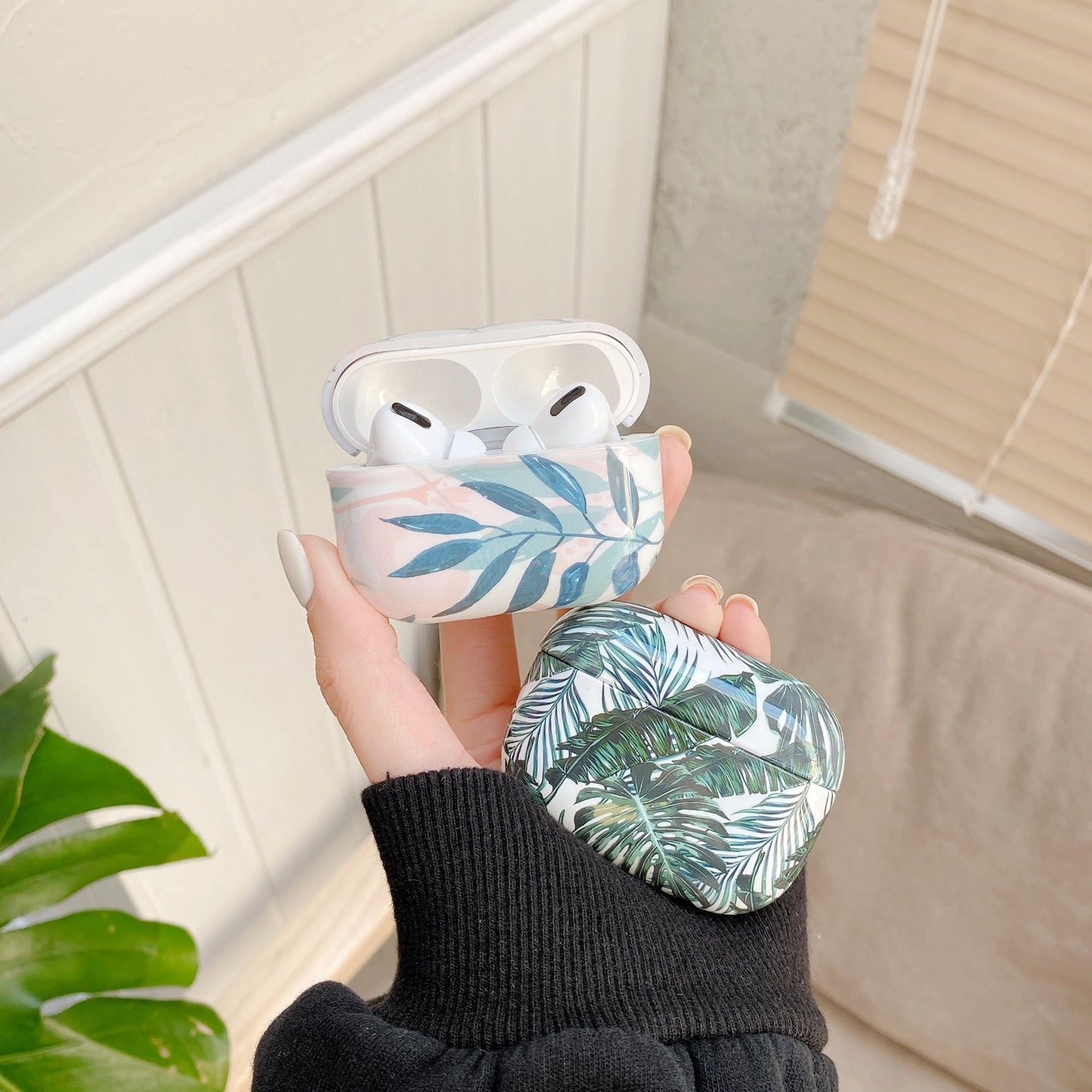 Banana Leaves Earphone Case For Cases Cute Soft Tropical Leaf Bluetooth