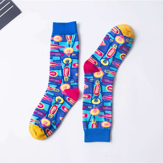 Autumn And Winter New European And American High Tube Socks All Cotton Women''s High Band Creative Street Hip Hop Women''s Socks