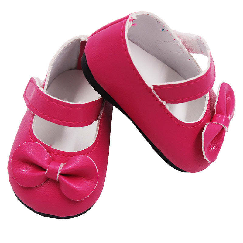 18 Inch American Girl Doll Shoes Solid Color Bow Shoes