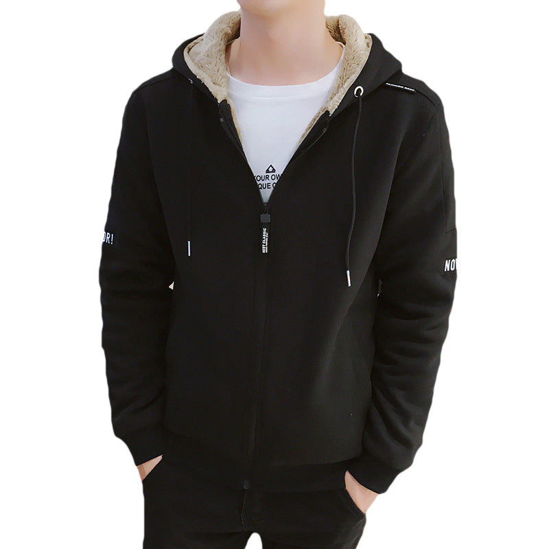 Hooded cardigan top plus size warm jacket