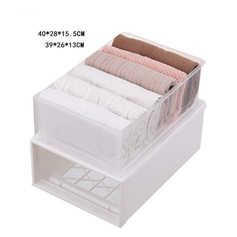 Drawer Type Plastic Transparent Wardrobe Storage Box Finishing