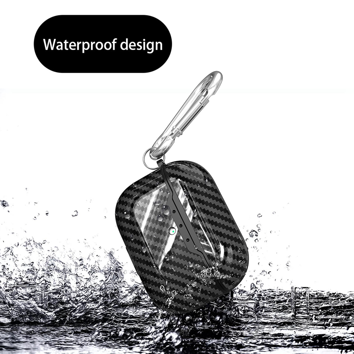 Compatible with Apple, Bluetooth Headset Case Carbon Fiber Pattern Drop