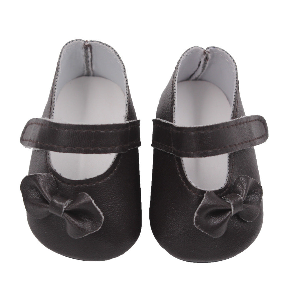 18 Inch American Girl Doll Shoes Solid Color Bow Shoes