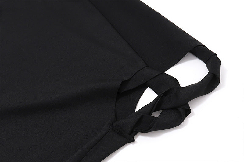 European And American Style Temperament High Waist Slim Fit Slimming Short Sleeve Hot Girl Dress