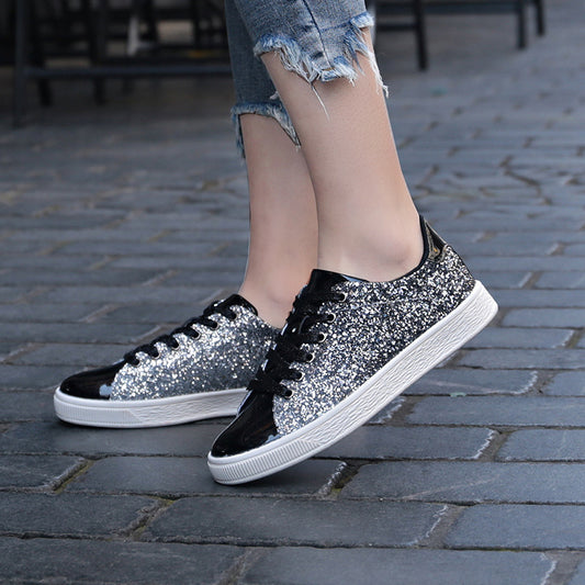 Color sequin street low shoes