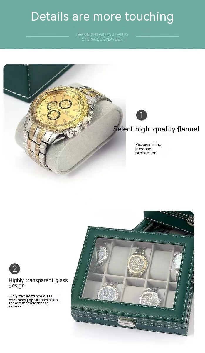 Dark Green Watch Storage Box Watch Display Packaging