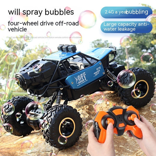 Alloy Four-wheel Drive Off-road Vehicle Remote Control Car Bubble Machine Toy Car