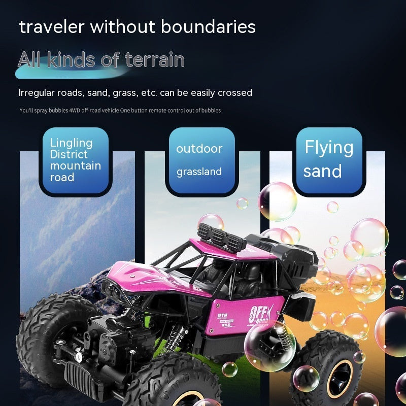 Alloy Four-wheel Drive Off-road Vehicle Remote Control Car Bubble Machine Toy Car