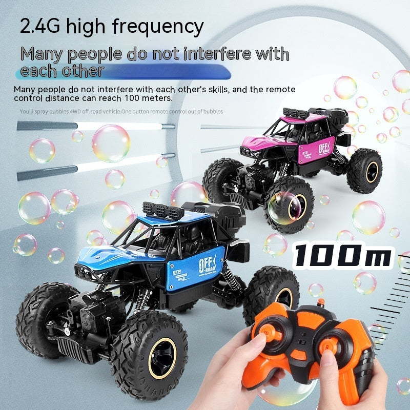 Alloy Four-wheel Drive Off-road Vehicle Remote Control Car Bubble Machine Toy Car