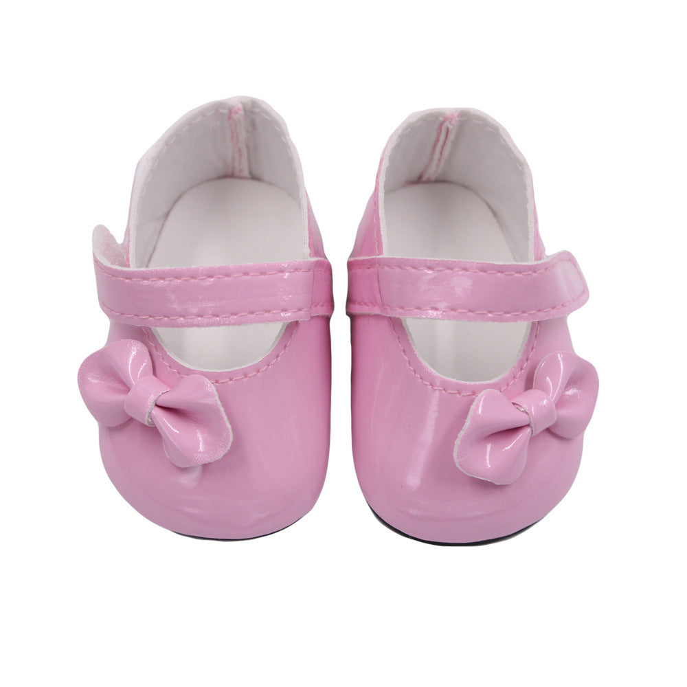 18 Inch American Girl Doll Shoes Solid Color Bow Shoes