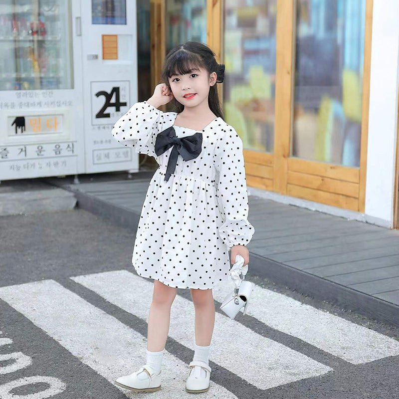 Princess Dress Red Children's Western Style Baby Girl Bow Skirt