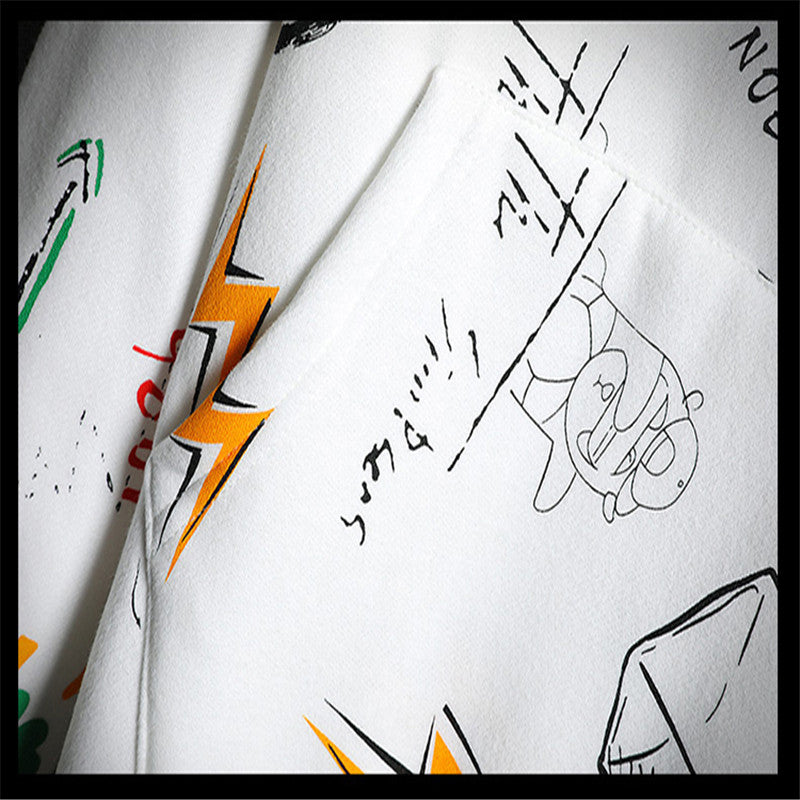 Fashion Printed Plus Size Sweater Coat Men's