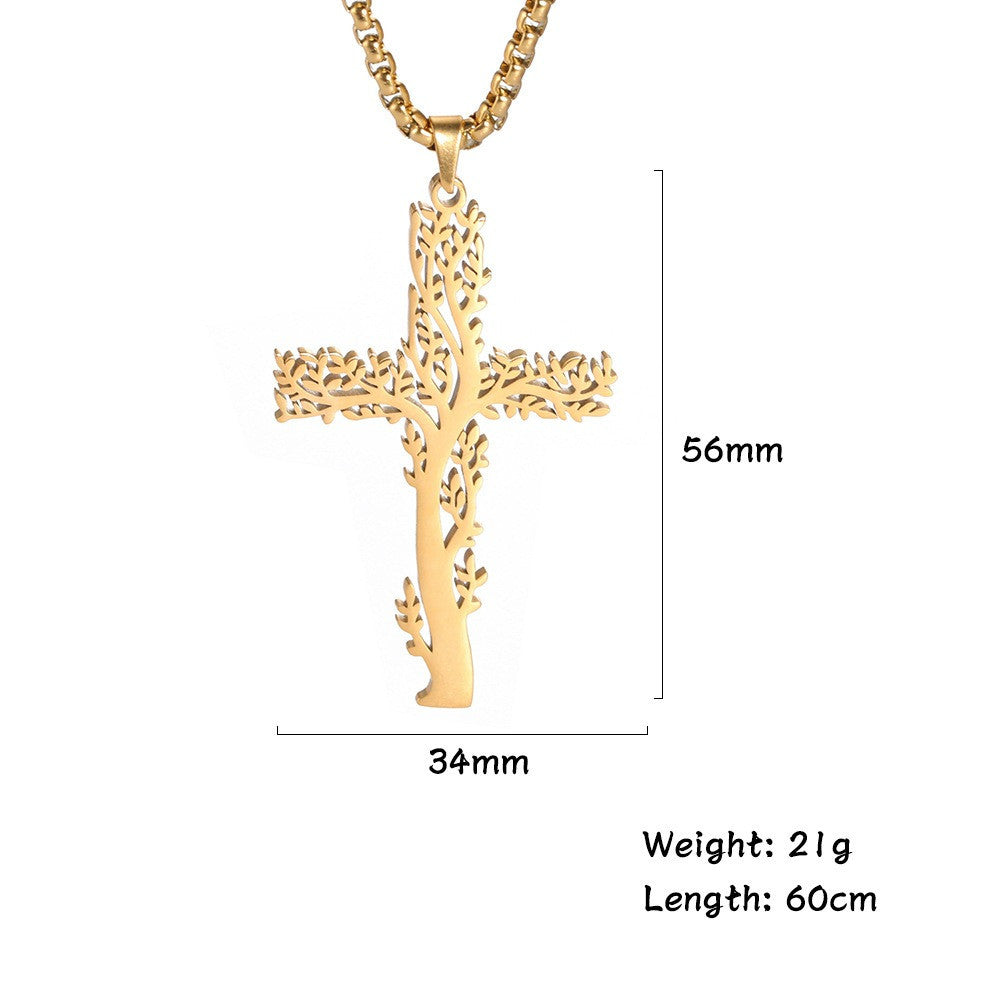 Cross Titanium Steel Pendant Personalized Men's Stainless Steel Necklace