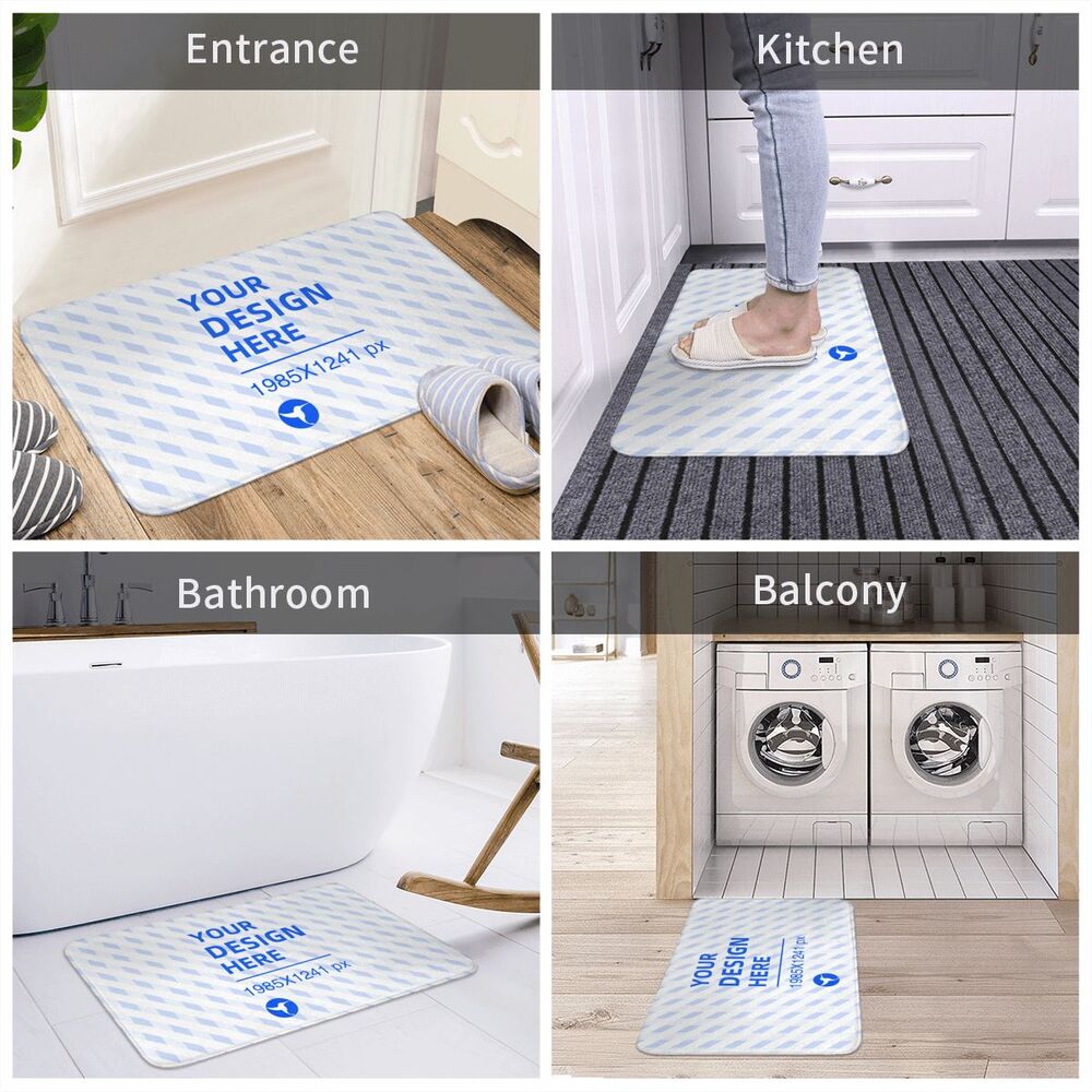 Create Your Own Flannel Absorbent Non-slip Easy-care Floor Mat