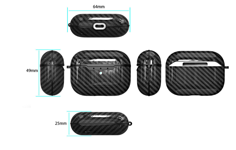 Compatible with Apple, Bluetooth Headset Case Carbon Fiber Pattern Drop