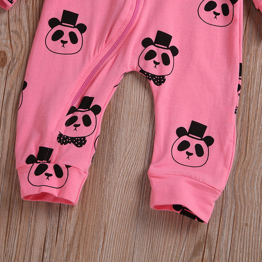 Long sleeve panda print Jumpsuit