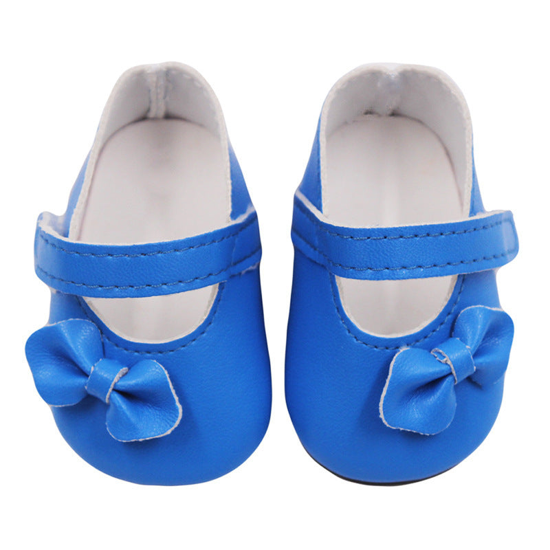 18 Inch American Girl Doll Shoes Solid Color Bow Shoes