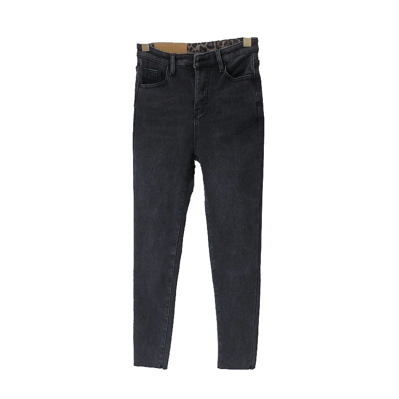 High-rise plus fleece jeans