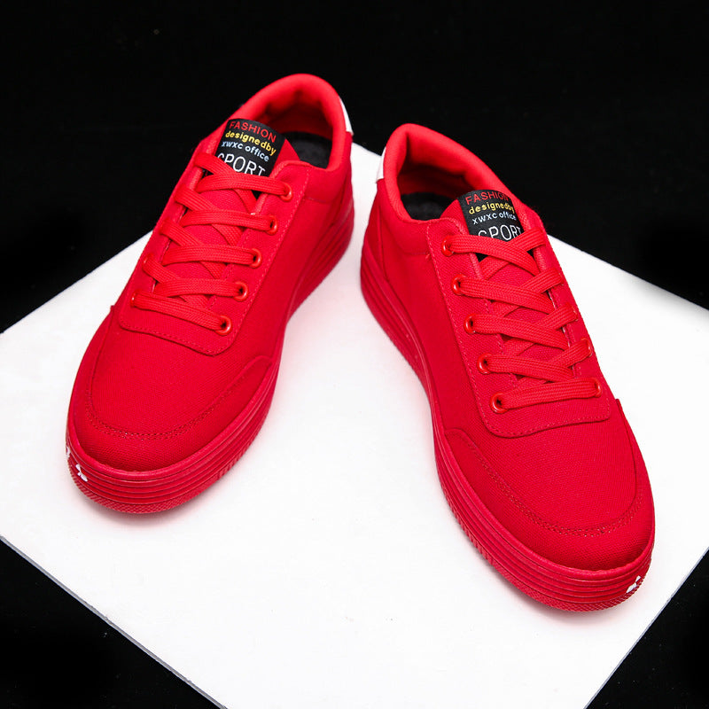 Love Print Canvas Shoes Women Men Flats Lace-up Casual Shoes Lover Sports Shoes Valentines Day - FLIPSTYLEZLLC