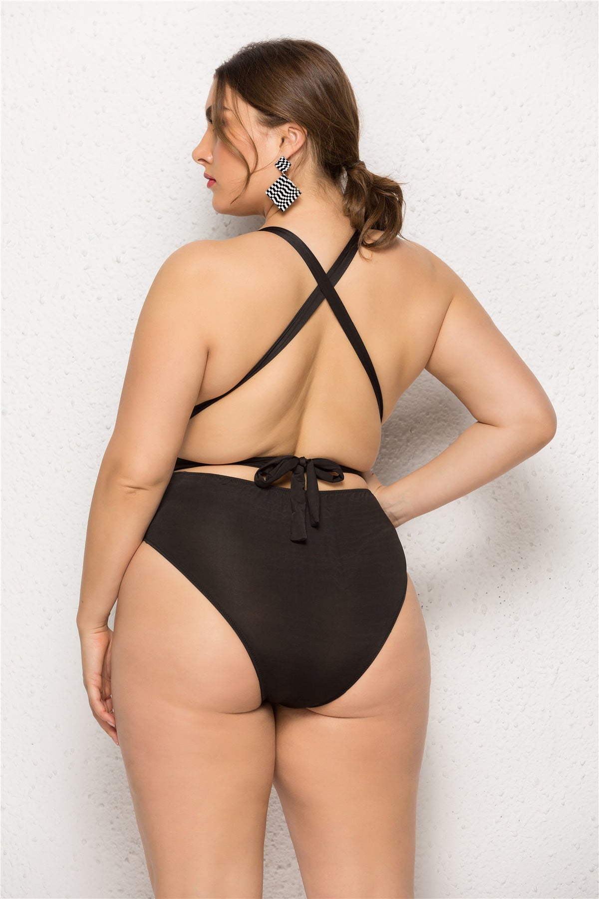New Black Plus Size One-piece Swimsuit for women