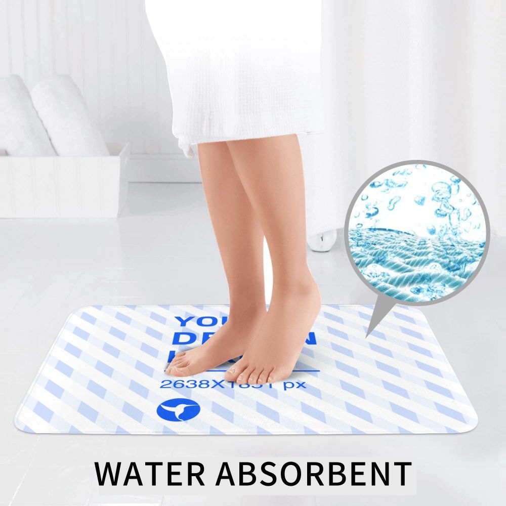 Create Your Own 24x16in Flannel Anti-Slip Floor Mats Two Piece Set
