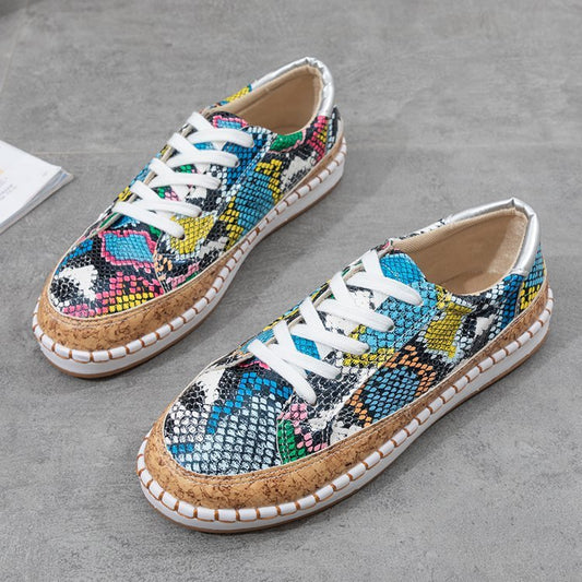 Platform Snake Print Fashion Casual Single Women Shoes - FLIPSTYLEZLLC