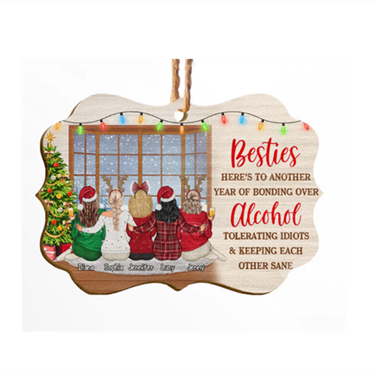 Colorful Wooden Pendant Pet Dog Paw DIY Christmas Tree Decoration