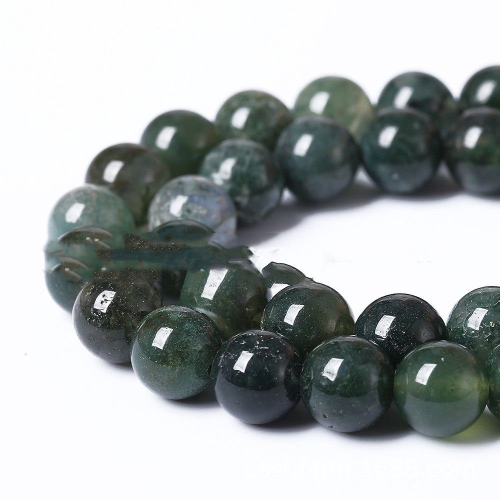 5A Water Plants Agate Bracelet Semi-finished Products Wholesale Aquatic Plants Marine Agate Loose Beads