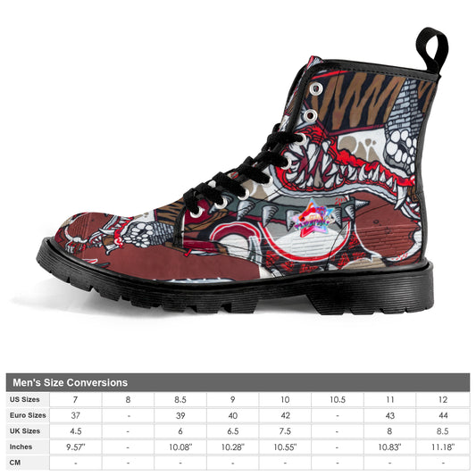 Men's Lace Up Canvas (Model1203H)(Black)