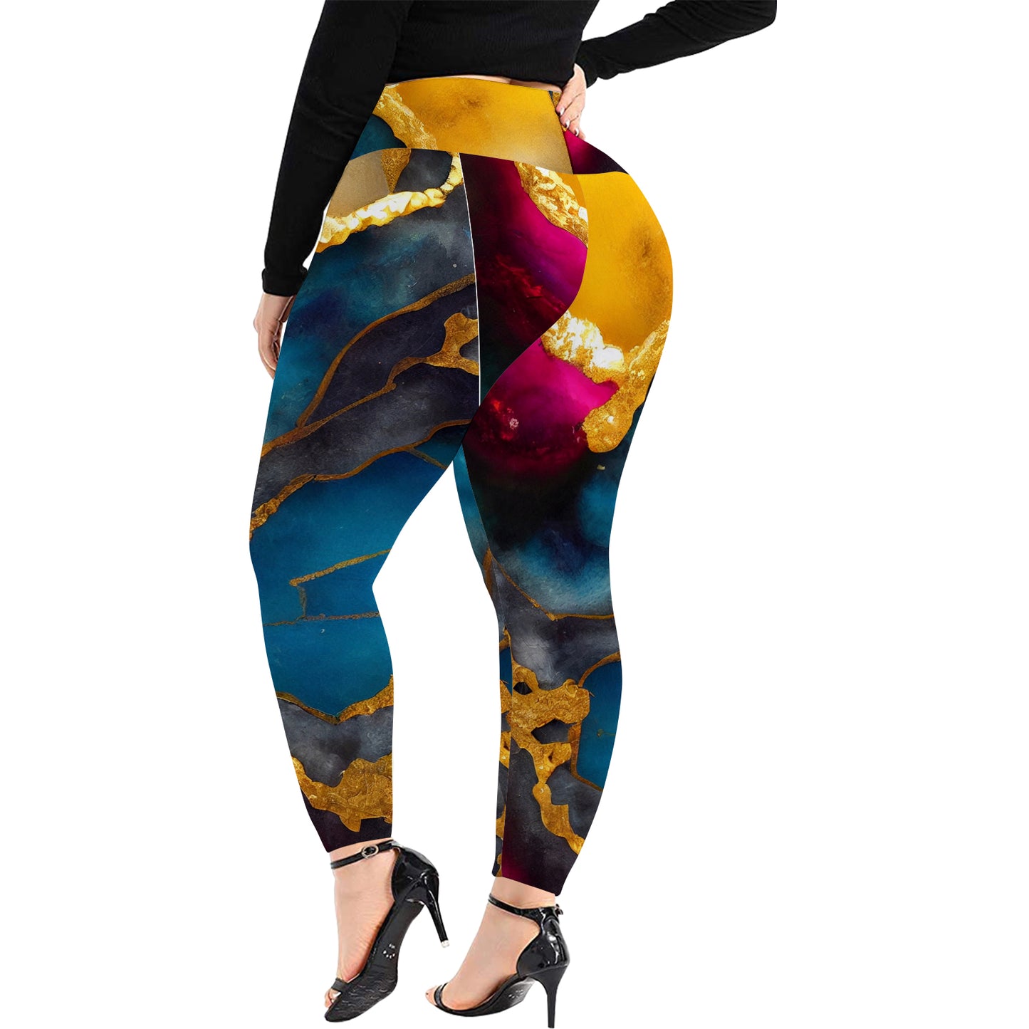 Women's High Waist Leggings(Plus Size)(ModelL45)