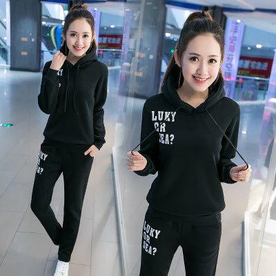 Korean Plus Size Plus Cashmere Casual Sportswear Suit