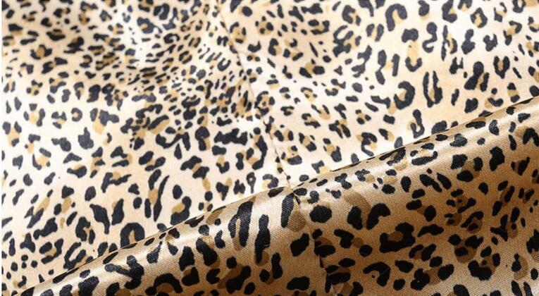 Mid-length Leopard Print Raccoon Fur Collar Coat
