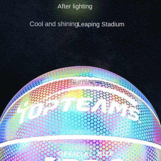Net Popular Holographic Luminous Reflective Basketball Pu Wear-resistant Creative Fluorescent Basketball No. 7