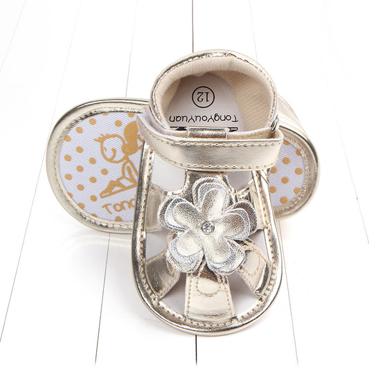baby toddler shoes baby big flower PU sandals