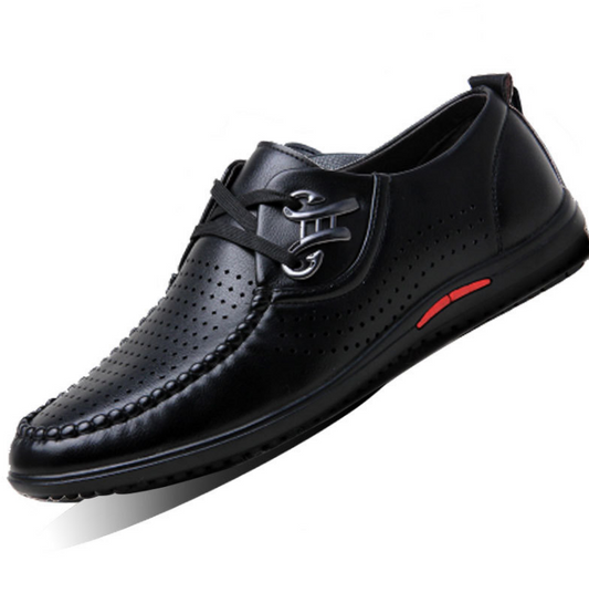 Fashion leisure shoes breathable hollow punch lace business men's shoes