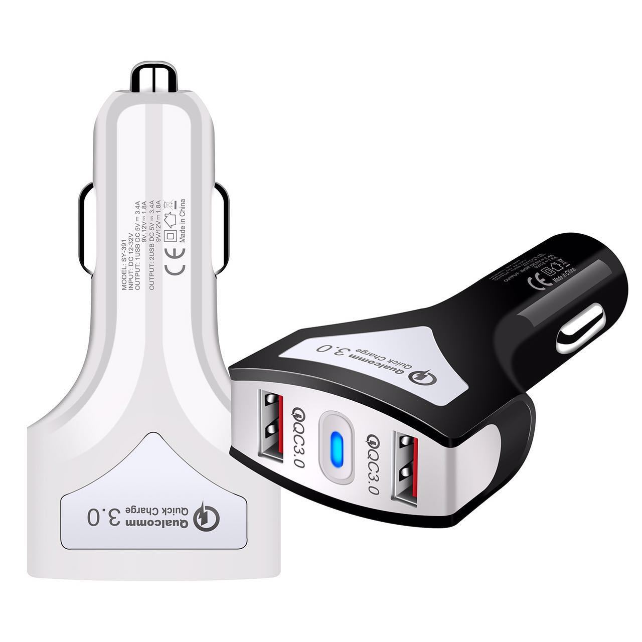 High-power car charger with indicator light fast charge