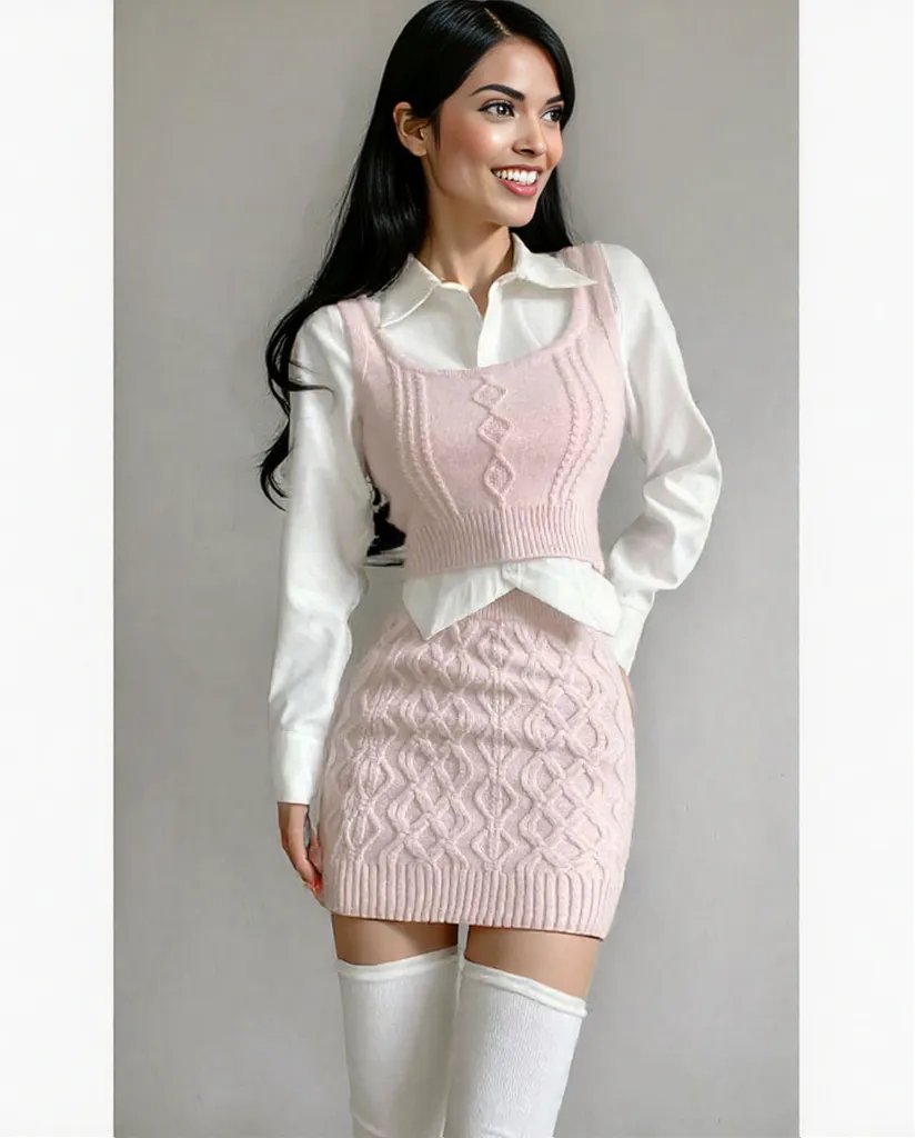 New pink Dress Sweater dress for teenage girl
