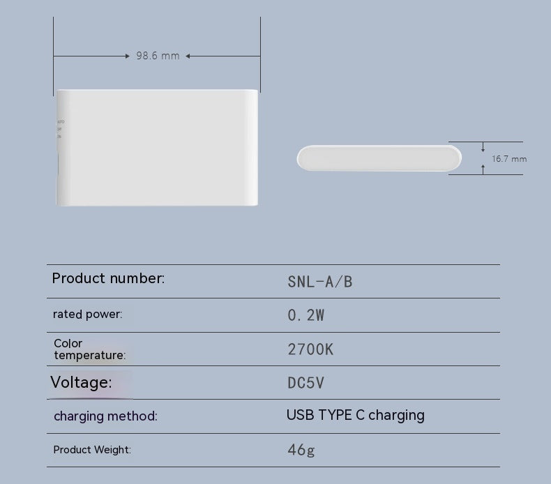 Intelligent Human Body Light Energy Double Induction Night Light