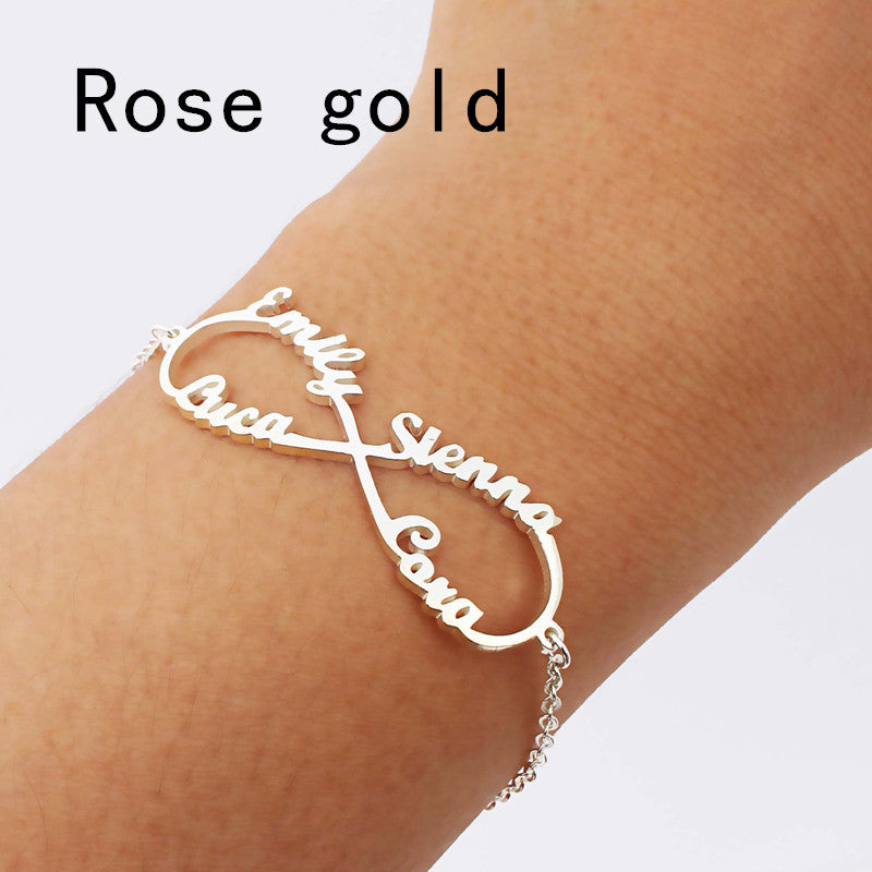 Fashion 8 character infinity Name Bracelet