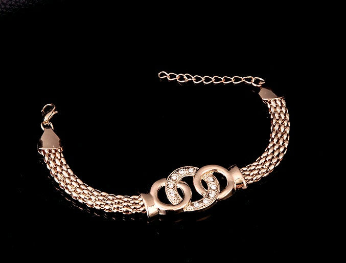 Necklace Earrings Bracelet Ring Jewelry Set European and American Plated 18K Jewelry Four-piece Set