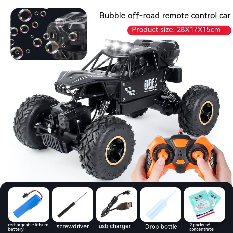 Alloy Four-wheel Drive Off-road Vehicle Remote Control Car Bubble Machine Toy Car