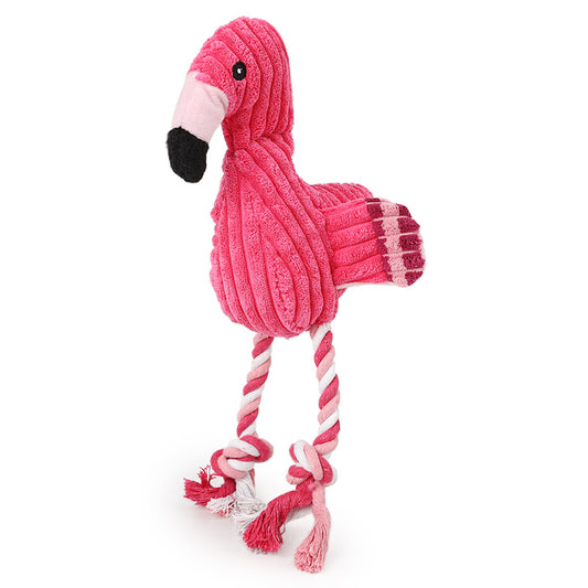 Brushed Velvet Animal Shape Vocal Flamingo Wear-Resistant Bite Resistant Dog Toy