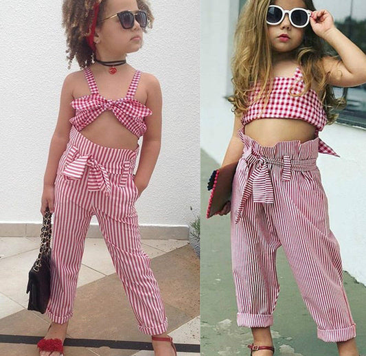 High waist pants + plaid top