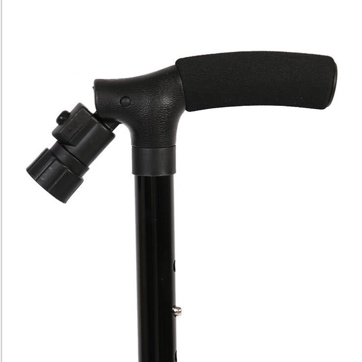 Luminous walking stick five section telescopic folding old tumbler magical aluminum alloy