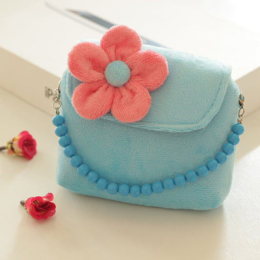 Children's bag children's messenger bag Girl's bead chain hand bag cute flower princess bag baby baby purse