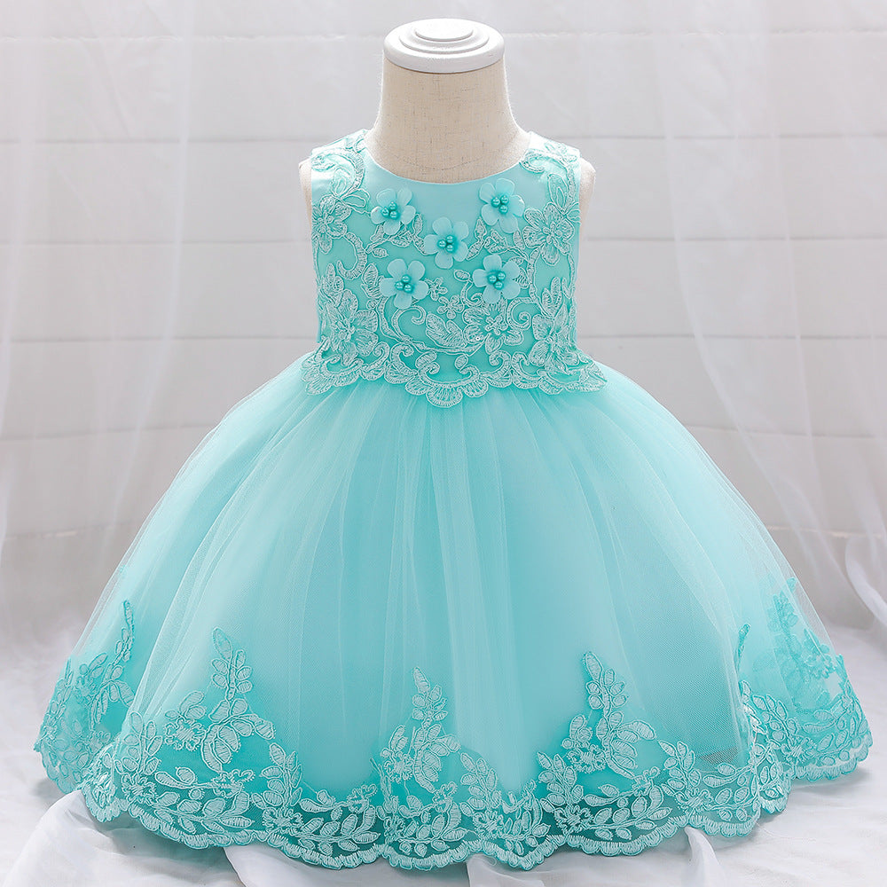 Baby girl one year old net yarn princess dress