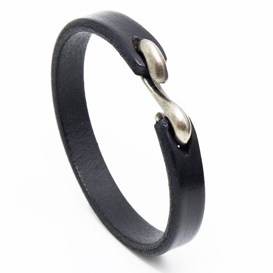 S buckle brown leather bracelet