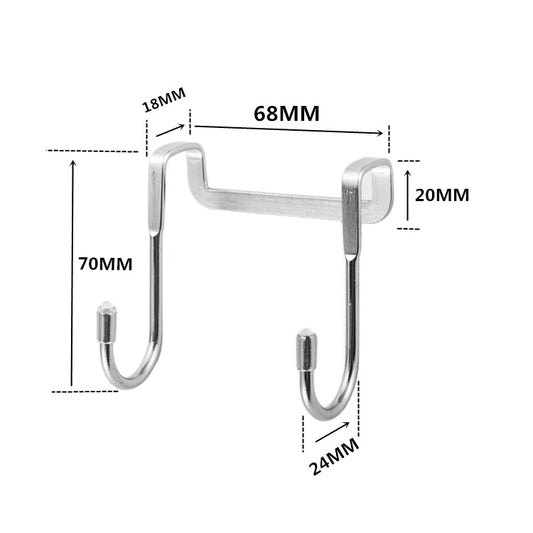 Stainless steel S-type hook kitchen cabinet door double hook bathroom hook dormitory bedside metal S-shaped hook