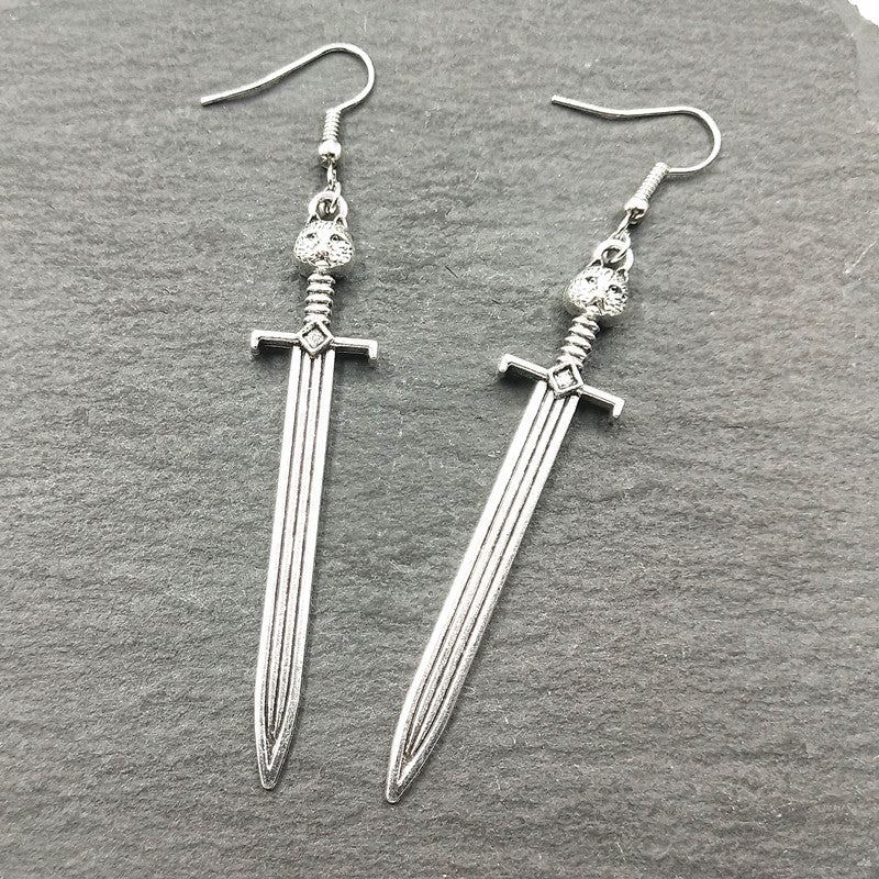 Fashion Owl Sword Ladies Vintage Sword Earrings
