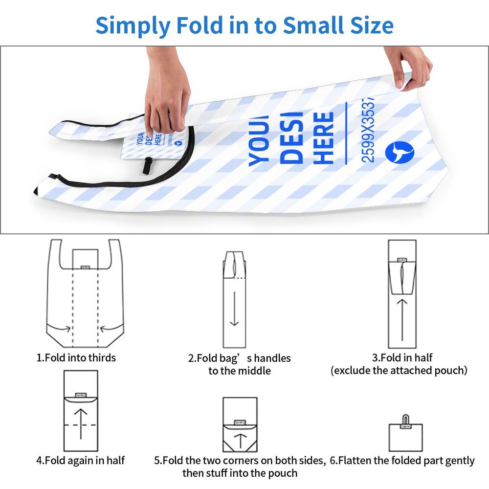 Create Your Own Folding Eco-Friendly Large Capacity Portable Lightweight Shopping Bag